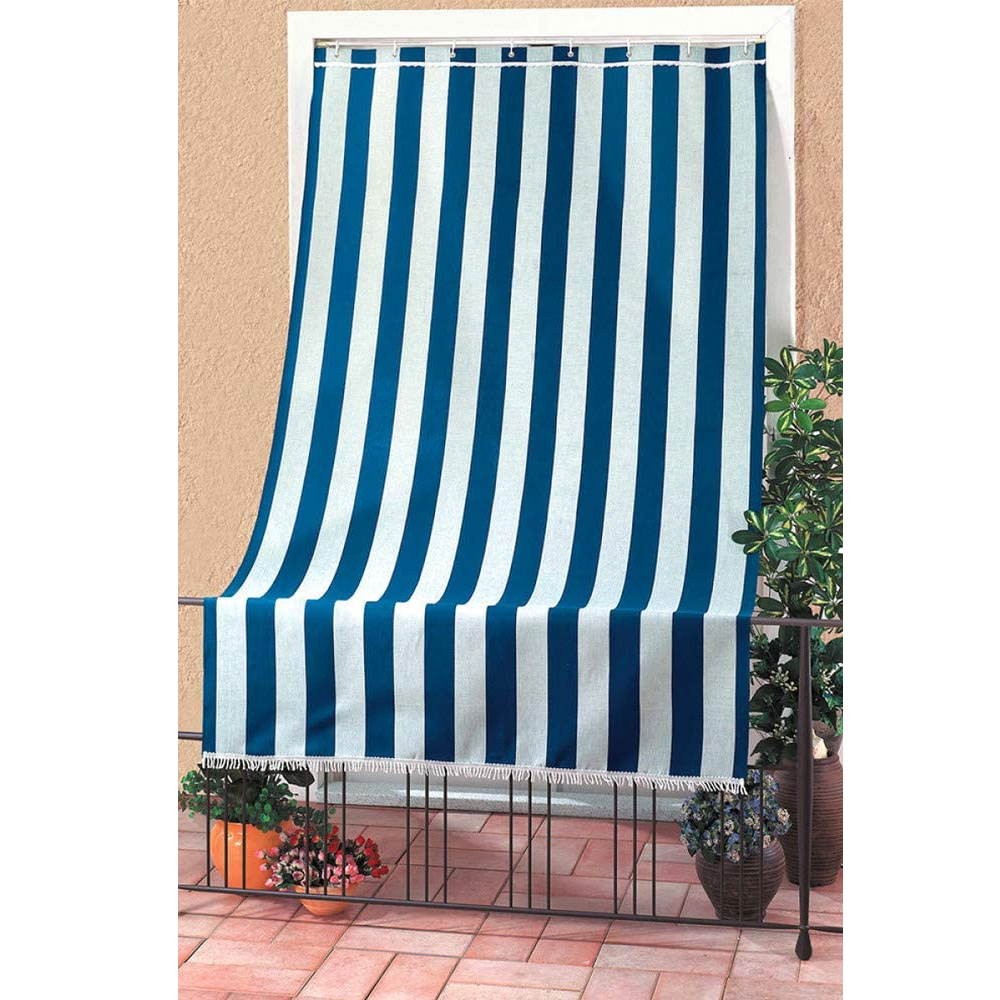 Tenda da sole per balcone strisce blu e bianco 140 x 300 centimetri –  WebMarketPoint