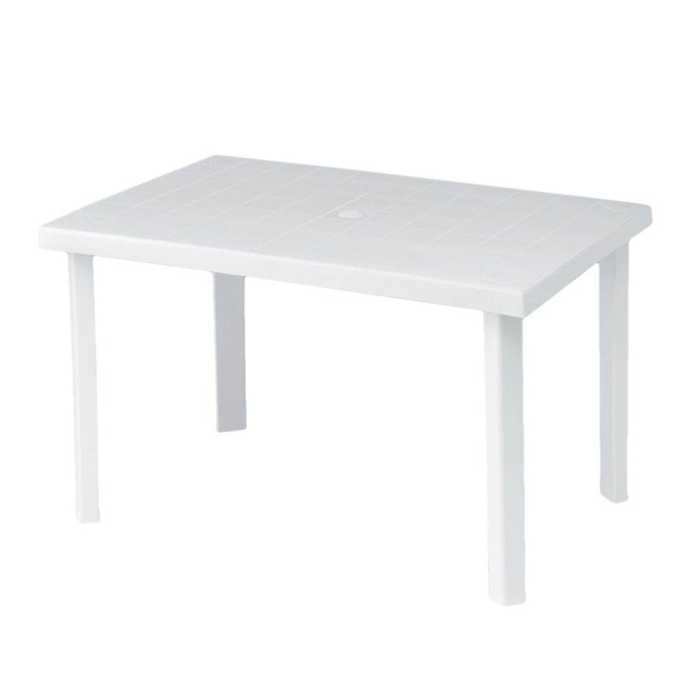 Tavolino Esterno Resina Tavolo Giardino Plastica Verde Bianco Scab 80x80 -  Colore: Bianco