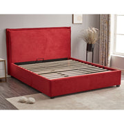 Letto Matrimoniale Contenitore Tessuto Rosso 170x206x118 cm