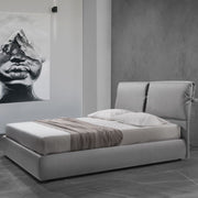 Letto matrimoniale contenitore Fiocco tessuto grigio – WebMarketPoint