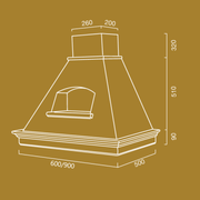 Cappa cucina rustica bianca GINEVRA con cornice in legno intarsio