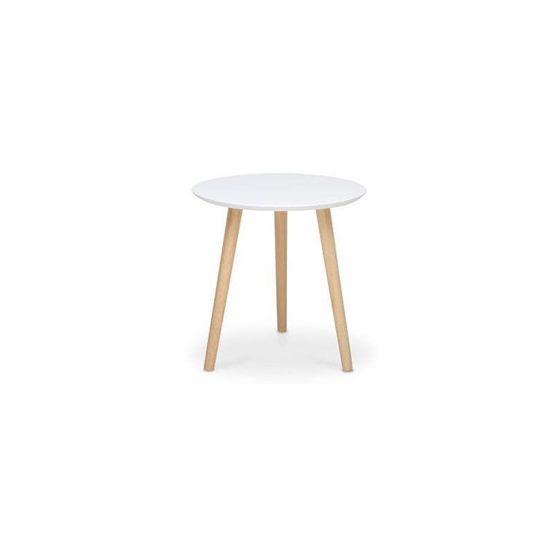 Tavolino tondo bianco 3 piedi legno di pino diam.40xh.40 cm EFFEZ –  WebMarketPoint