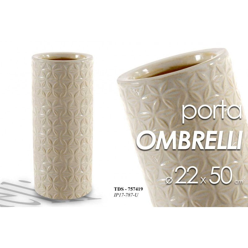 Portaombrelli in ceramica beige design cm 22 x 50 h – WebMarketPoint